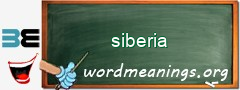 WordMeaning blackboard for siberia